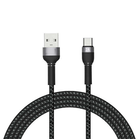 Forzacase Hydra Serisi Type-C USB Örgülü Şarj ve Data Kablosu 2A 2 metre - FC315