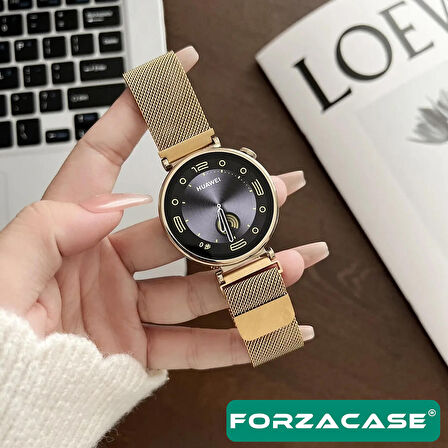 Forzacase Huawei Watch GT4 18 mm ile uyumlu Metal Mıknatıslı Kordon Kayış - FC321