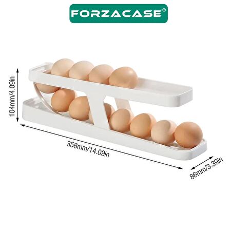 Forzacase 2 Katlı Otomatik Buzdolabı Yumurta Standı Organizer Yumurtalık Rafı Saklama Kabı - FC327