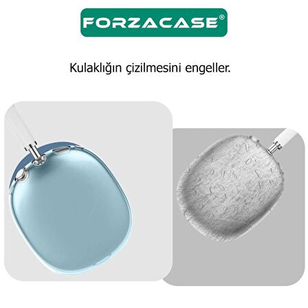 Forzacase Airpods Max ile uyumlu Darbe ve Çizilmelere Karşı Korumalı Silikon Kılıf - FC335 Mavi