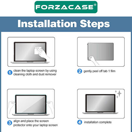 Forzacase Apple MacBook 15.4’ Touch Bar 2 Adet Ekran Koruyucu Film - FC337