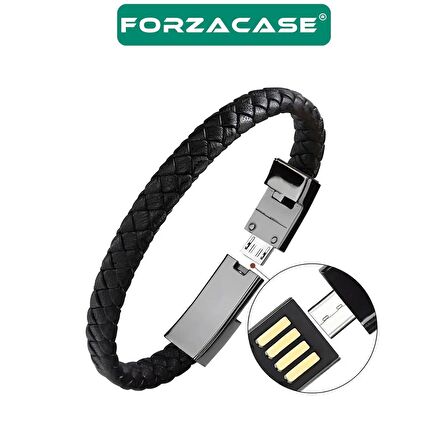 Forzacase USB to Micro Usb Deri Bileklik Şarj Data Kablosu PD 66W - FC347