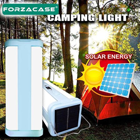 Forzacase 4 Taraflı Güneş Enerjili Solar Kamp Lambası 32 LED Parlak Işık 2000 mAh Şarjlı - FC349