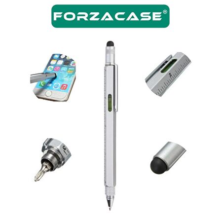 Forzacase Su Terazili Cetvelli Tornavidalı Çok Fonksiyonlu Mühendis Kalemi Dokunmatik Touchpen FC367