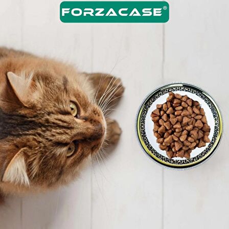 Forzacase Porselen 13 cm 150 ml Kedi Köpek Metal Mama ve Su Kabı - FC368