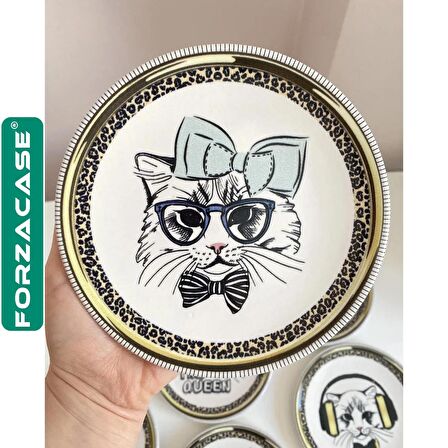 Forzacase Porselen 13 cm 150 ml Kedi Köpek Metal Mama ve Su Kabı - FC368