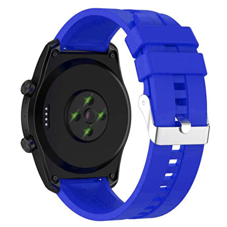 Forzacase Huawei Watch GT5 46 ile uyumlu Tokalı Çizgi Desen Silikon Kordon Kayış - FC369