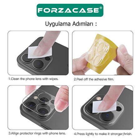 Forzacase iPhone 12 Pro Max ile uyumlu Kamera Lens Koruyucu Cam Filmi - FC378