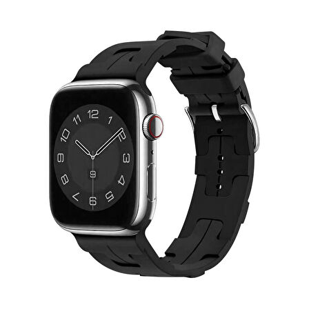 Forzacase Apple Watch 10 Series 46mm ile uyumlu Hermes Silikon Kordon Kayış - FC379