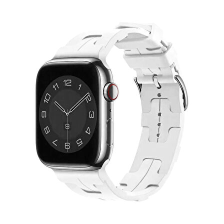 Forzacase Apple Watch 11 Series 46mm ile Uyumlu Hermes Silikon Kordon Kayış - FC379