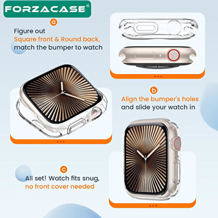 Forzacase Apple Watch 10 46mm Önü Açık Sert Plastik Rubber Kılıf - FC380