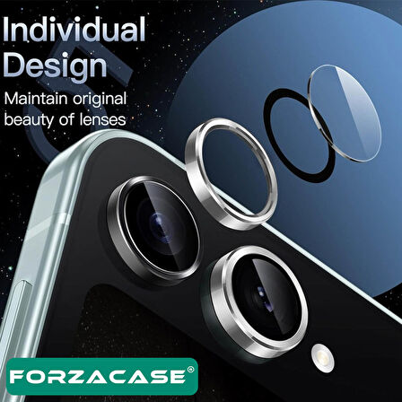 Forzacase Samsung Galaxy Z Flip 6 ile uyumlu Kamera Camı Lens Koruyucu Halka Seti - FC381