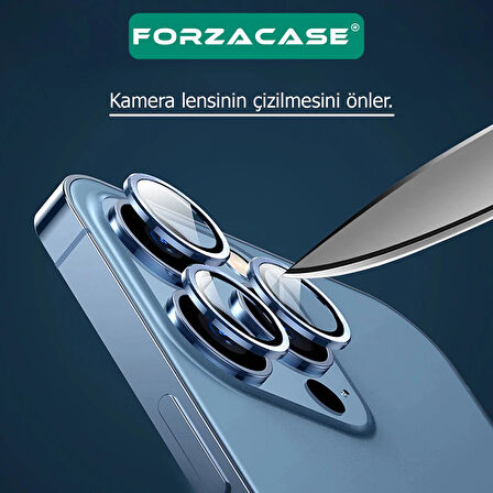 Forzacase iPhone 17 ile uyumlu Kamera Camı Lens Koruyucu Halka Seti - FC381