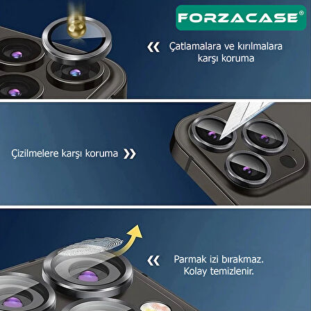 Forzacase Samsung Galaxy S25 ile uyumlu Kamera Camı Lens Koruyucu Halka Seti - FC381