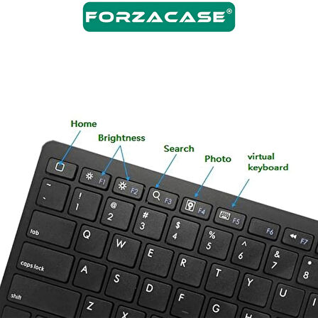 Forzacase 2.4 GHz Bilgisiyar ve Tablet uyumlu Kablosuz Bluetooth Klavye + Bluetooth Mouse -FC384