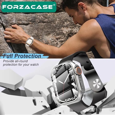 Forzacase Apple Watch 10 46mm uyumlu Full Ekran Kasa Koruyucu ve Watch Ultra Çevirici Kılıf FC398