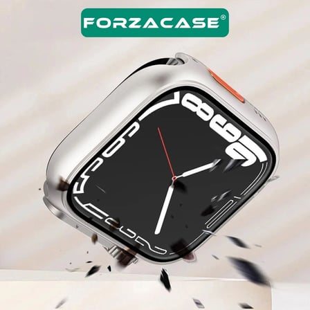 Forzacase Apple Watch 11 42mm uyumlu Full Ekran Kasa Koruyucu ve Watch Ultra Çevirici Kılıf Siyah - FC398