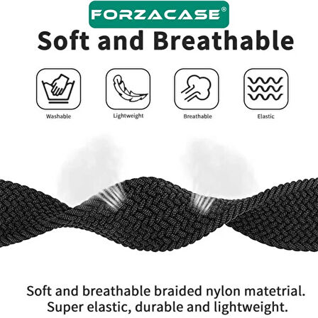 Forzacase Apple Watch 11 Series 46mm ile uyumlu Hasır Örgü Solo Loop Kordon Kayış - FC401