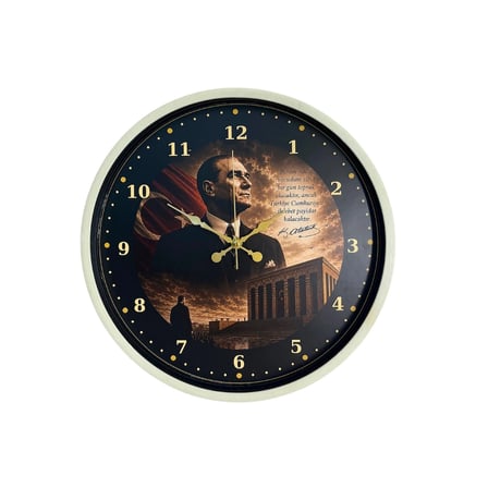 Krem Atatürk Legacy 36 x 36 Cm Duvar Saati iegxx