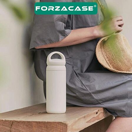 Forzacase Japon Tarzı Paslanmaz Çelik 500 ml Sıcak Soğuk Tutan Çay Kahve Su El Termosu - FC431 Siyah