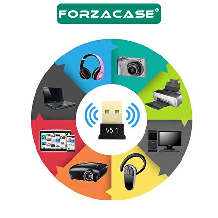 Forzacase Mini v5.1 USB Bluetooth Dongle 5.1 Bluetooth Adaptör - FC443