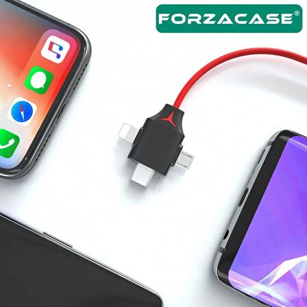 Forzacase 3in1 Görüntü Aktarıcı Kablo Lightning Type-C Micro USB to HDMI Dönüştürücü - FC450