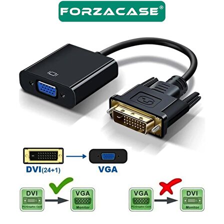 Forzacase DVI to VGA 1080p 24+1 VGA Dönüştürücü Adaptör - FC472