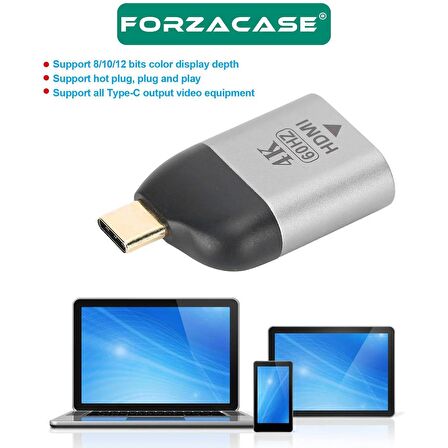 Forzacase Type-C to HDMI 4K 60hz 1080p Type-C iPhone 15 16 Serisi için HDMI Dönüştürücü - FC488