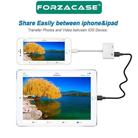 Forzacase Lightning to Type C USB 3.0 iphone iPad Bağlantı Şarj ve Kamera Adaptörü - FC489