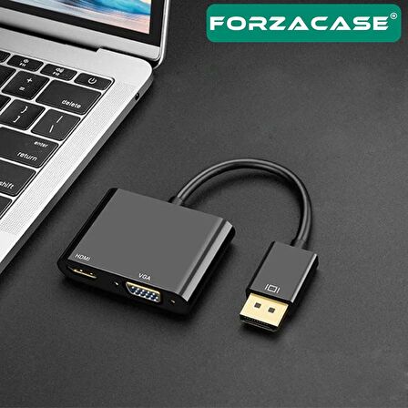 Forzacase 3in1 DP to HDMI + VGA Adaptör 4K 30hz Görüntü Adaptörü - FC503