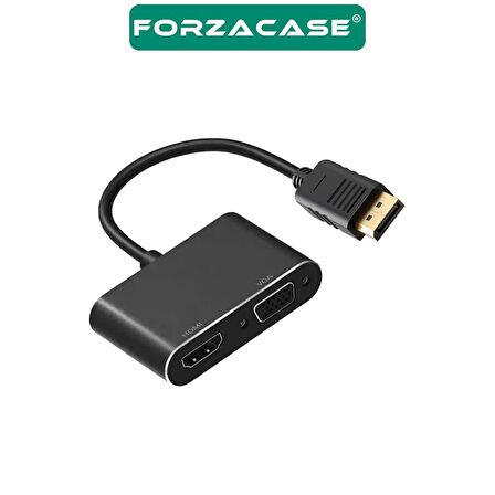 Forzacase 3in1 DP to HDMI + VGA Adaptör 4K 30hz Görüntü Adaptörü - FC503