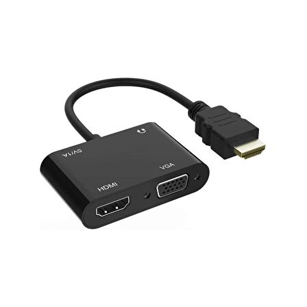Forzacase 4in1 HDMI TO VGA Adaptör Type C Aux Çevirivi Adaptör - FC504