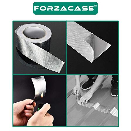 Forzacase 5 Metre x 10cm Çamur Bant Alüminyum İzolasyon Tamir Çatlak Bantı - FC523