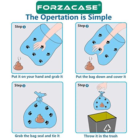 Forzacase 4’lü Rulo Evcil Hayvan Köpek Kedi Dışkı Toplama Kaka Rulosu Torbası Poşeti - FC529