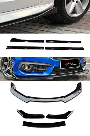 Bmw E84 2009-2015 Flaplı Yan Marşpiyel Eki + 3 Parça Siyah Ön Ek Piano Black Set