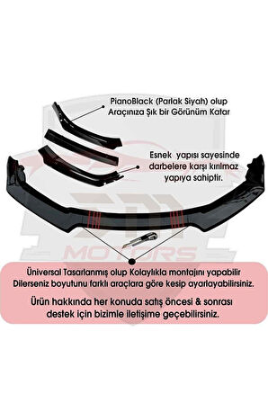 Volkswagen Golf Mk5 Flaplı Yan Marşpiyel Eki + 3 Parça Siyah Ön Ek Piano Black Set