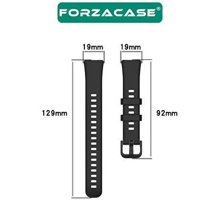 Forzacase Huawei Band 8 ile uyumlu Silikon Kordon Kayış + Ekran Koruma Filmi - FC541