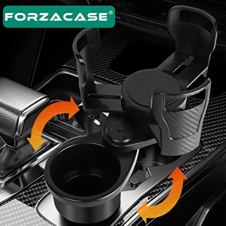 Forzacase Karbonfiber Görünümlü 2in1 Multifonksiyonel Araç İçi Bardak Tutucu - FC551