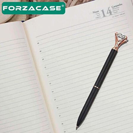 Forzacase Termoderi Kapaklı Kanguru Defter + İkili Elmas Taşlı Metal Tükenmez Kalem- FC557