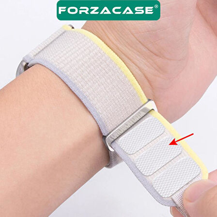 Forzacase Samsung Galaxy Watch 6 Classic 47mm ile uyumlu Trial Cırtlı Hasır Kumaş Kordon Kayış FC566