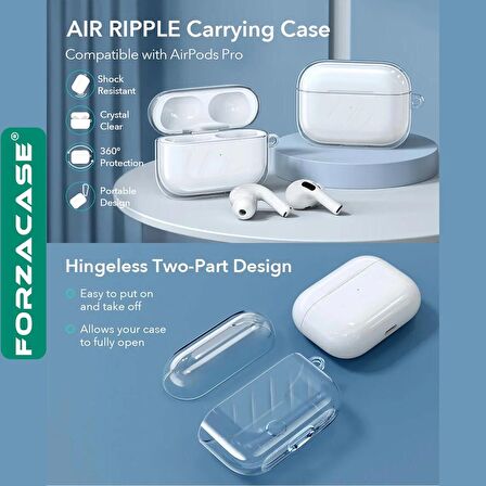 Forzacase Airpods 1-2 uyumlu Şeffaf Anahtar Askılıklı Bluetooth Kulaklık Kılıfı - FC567