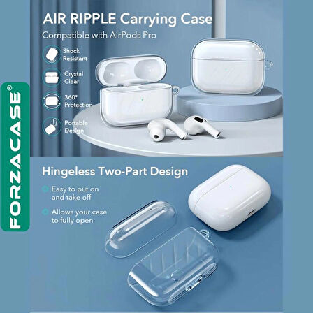 Forzacase Airpods Pro 2 uyumlu Şeffaf Anahtar Askılıklı Bluetooth Kulaklık Kılıfı - FC567