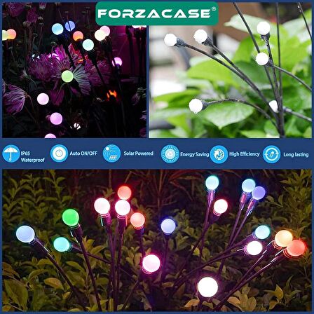 Forzacase 8 Led’li Güneş Enerjili Su Geçirmez Bahçe Çiti Aydınlatma Led Lambası  - FC570