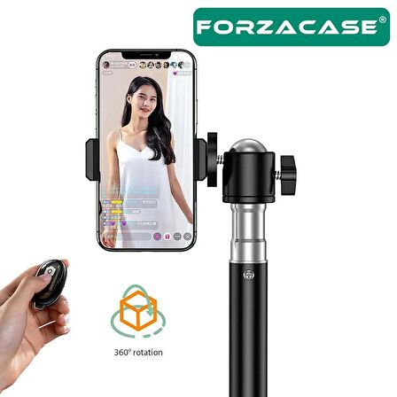 Forzacase Bluetooth Kumandalı 3 Ayak Sabitleyici Alüminyum Telefon Kamera DSLR Tripodu 200 cm FC576