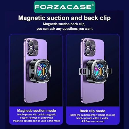 Forzacase 5000 RPM Kablolu Dijital Göstergeli Işıklı Cep Telefonu Soğutucu Isı Önleyici Fan - FC591