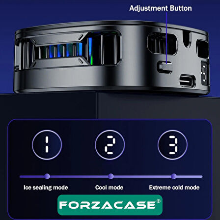 Forzacase 5000 RPM Kablolu Dijital Göstergeli Işıklı Cep Telefonu Soğutucu Isı Önleyici Fan - FC591