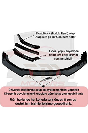 Toyota Prius 4 Parça Beyaz Ön Ek Piano Black Lip