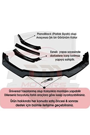 Fiat Linea 4 Parça Beyaz Ön Ek Piano Black Lip