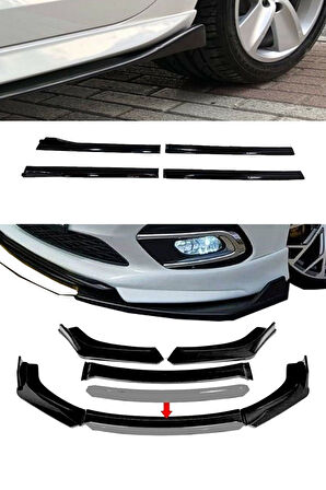 Volkswagen Golf Mk4 Flaplı Yan Marşpiyel Eki + 4 Parça Beyaz Ön Ek Piano Black Set
