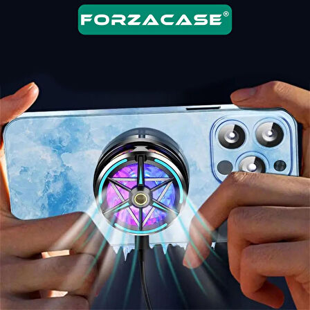 Forzacase 5500 RPM Kablolu RGB Işıklı Manyetik Tablet ve Telefon Soğutucu Isı Önleyici Fan - FC602